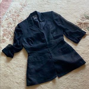 Summer linen jacket with chiffon sleeves